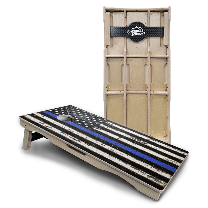 First Responder Rustic Flag Cornhole Boards – Pro Lite or Pro Elite