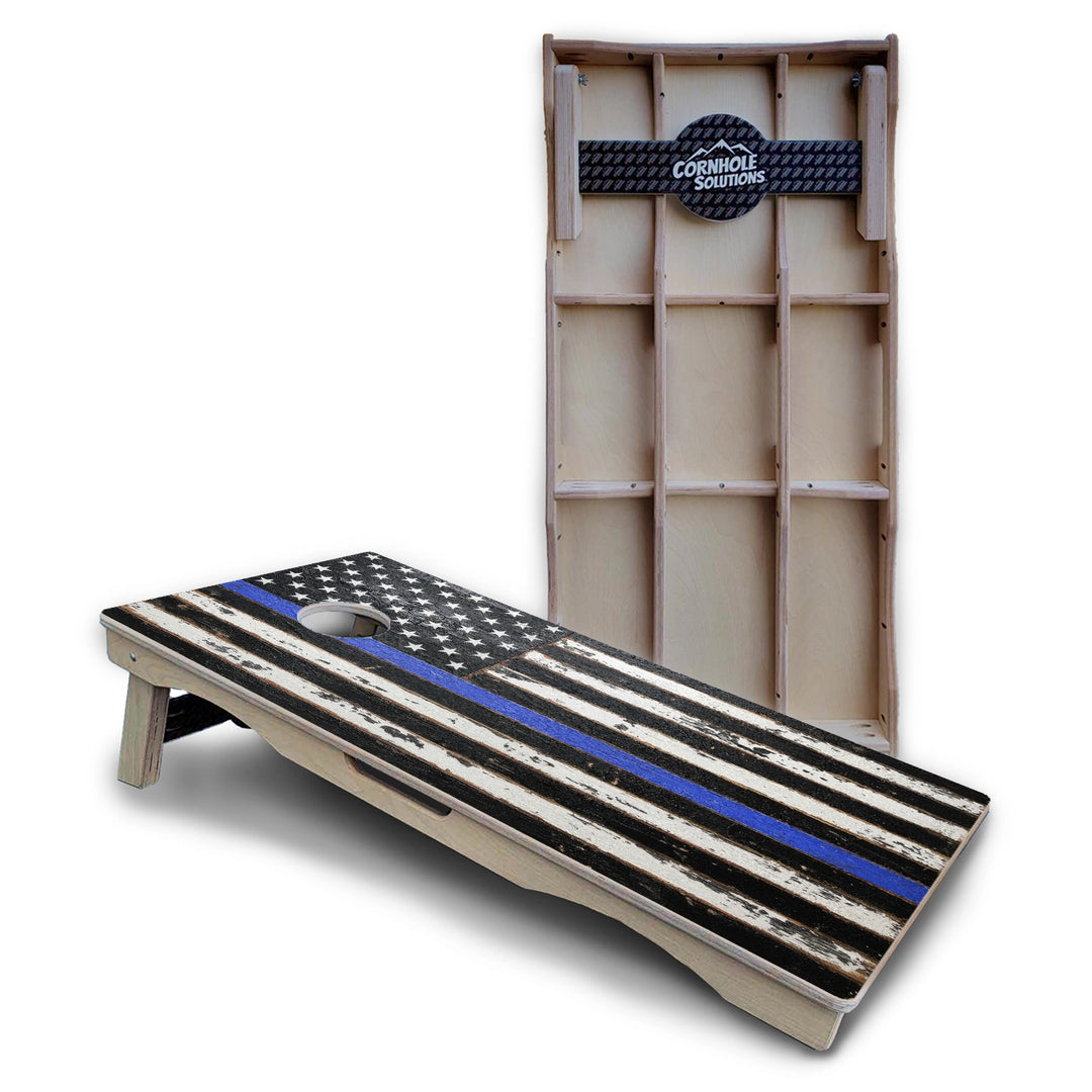 First Responder Rustic Flag Cornhole Boards – Pro Lite or Pro Elite