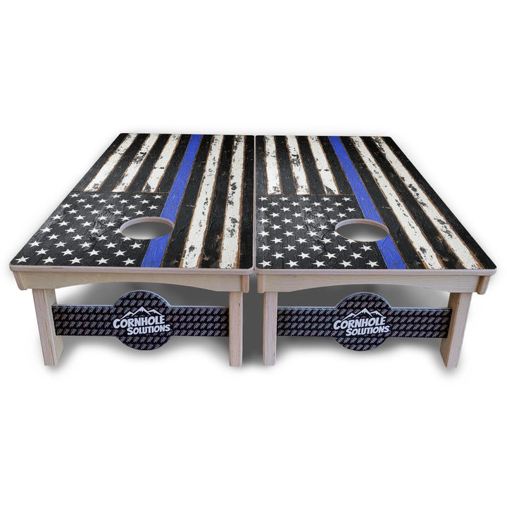 First Responder Rustic Flag Cornhole Boards – Pro Lite or Pro Elite