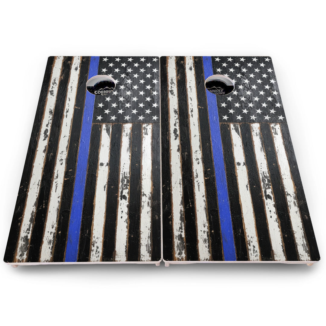 First Responder Rustic Flag Cornhole Boards – Pro Lite or Pro Elite