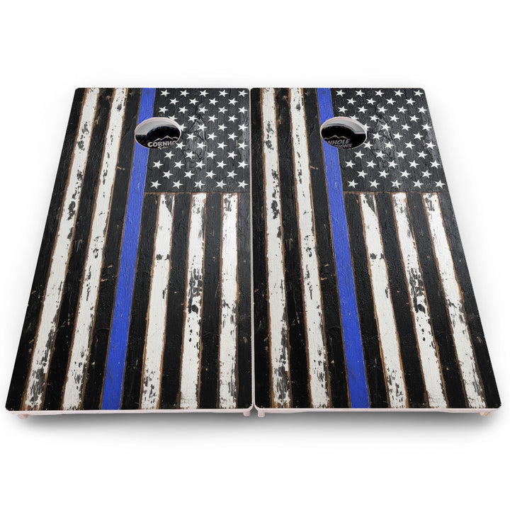 First Responder Rustic Flag Cornhole Boards – Pro Lite or Pro Elite
