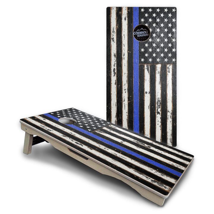 First Responder Rustic Flag Cornhole Boards – Pro Lite or Pro Elite