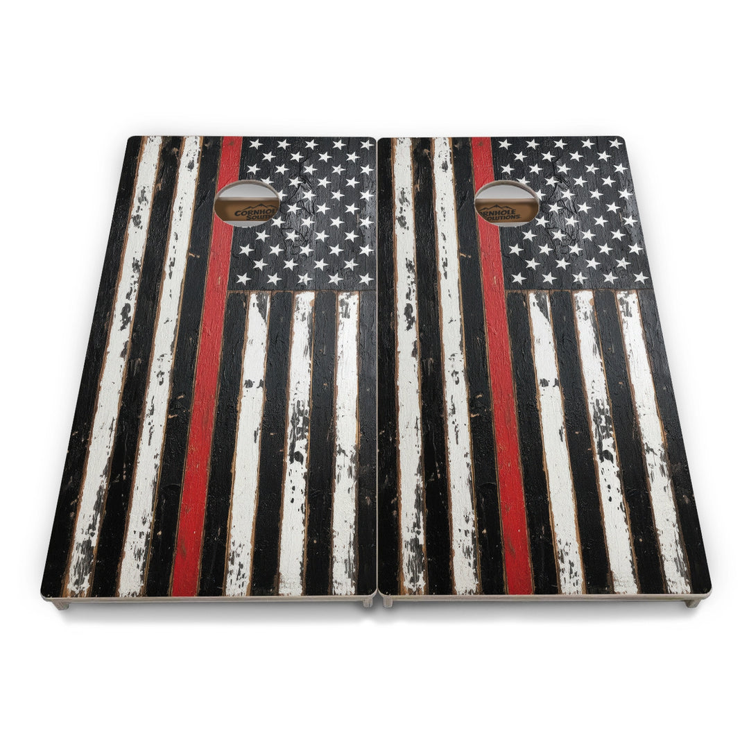First Responder Rustic Flag Cornhole Boards – Tournament Series