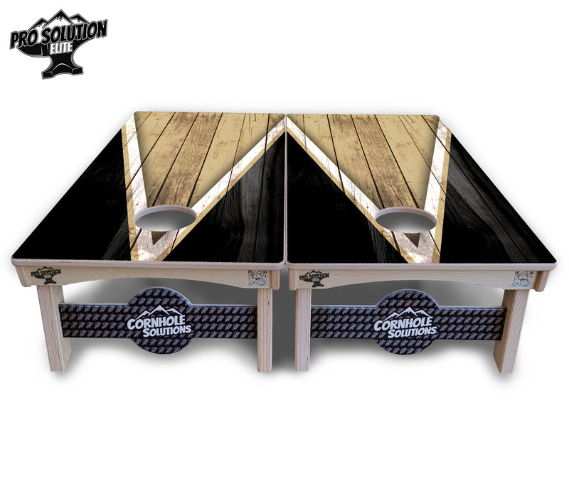 Pro Solution Elite - Team Color Triangle Design Options - Professional Tournament Cornhole Boards 3/4" Baltic Birch - Zero Bounce Zero Movement Vertical Interlocking Braces for Extra Weight & Stability +Double Thick Legs +Airmail Blocker