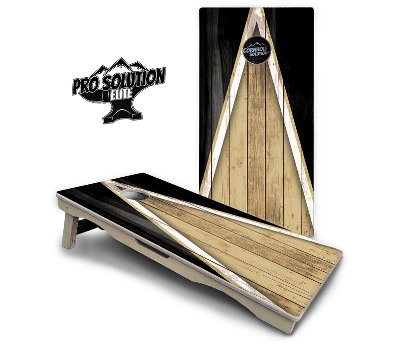 Pro Solution Elite - Team Color Triangle Design Options - Professional Tournament Cornhole Boards 3/4" Baltic Birch - Zero Bounce Zero Movement Vertical Interlocking Braces for Extra Weight & Stability +Double Thick Legs +Airmail Blocker