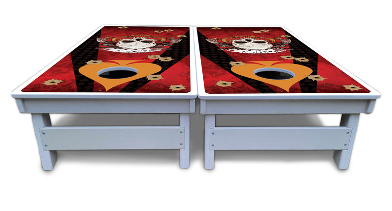 Waterproof - Artist Series Design Options - All Weather Boards "Outdoor Solution" 18mm(3/4")Direct UV Printed - Regulation 2' by 4' Cornhole Boards (Set of 2 Boards) Double Thick Legs, with Leg Brace & Dual Support Braces!