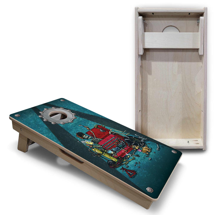 Garage Life - Vacation Cornhole Board Set (16" x 32") with 8 Mini Bags