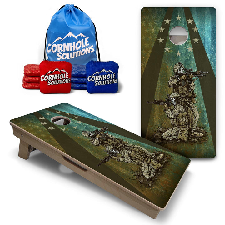 Got Your Six - Vacation Cornhole Board Set (16" x 32") with 8 Mini Bags