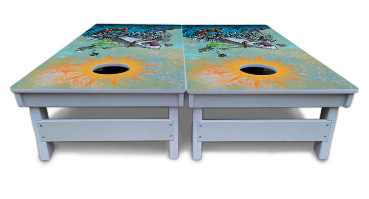 Artist Series Cornhole Boards - All Weather Series - Split Design