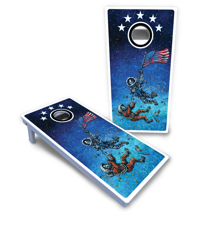 Waterproof - Artist Series Design Options - All Weather Boards "Outdoor Solution" 18mm(3/4")Direct UV Printed - Regulation 2' by 4' Cornhole Boards (Set of 2 Boards) Double Thick Legs, with Leg Brace & Dual Support Braces!