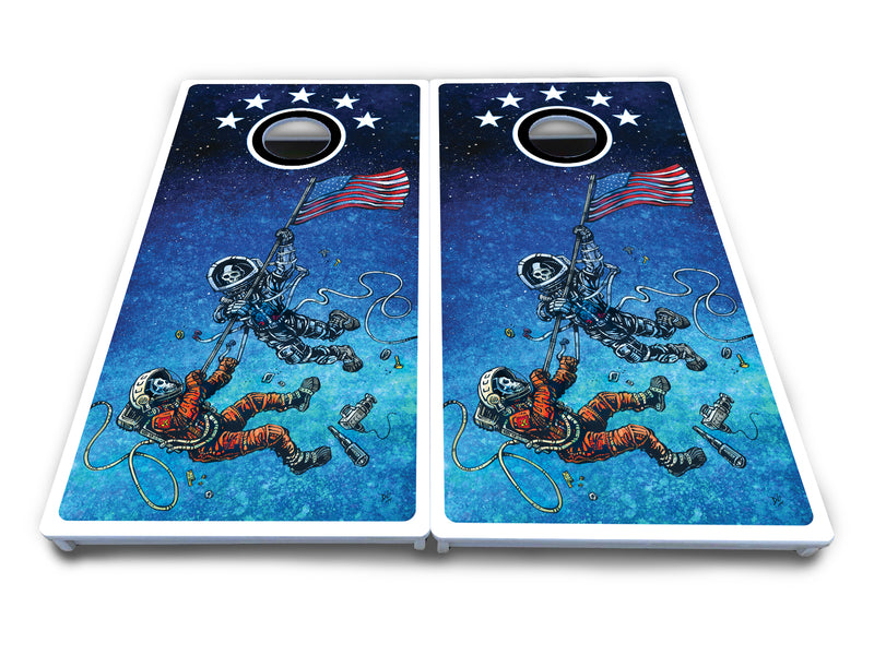 Waterproof - Artist Series Design Options - All Weather Boards "Outdoor Solution" 18mm(3/4")Direct UV Printed - Regulation 2' by 4' Cornhole Boards (Set of 2 Boards) Double Thick Legs, with Leg Brace & Dual Support Braces!