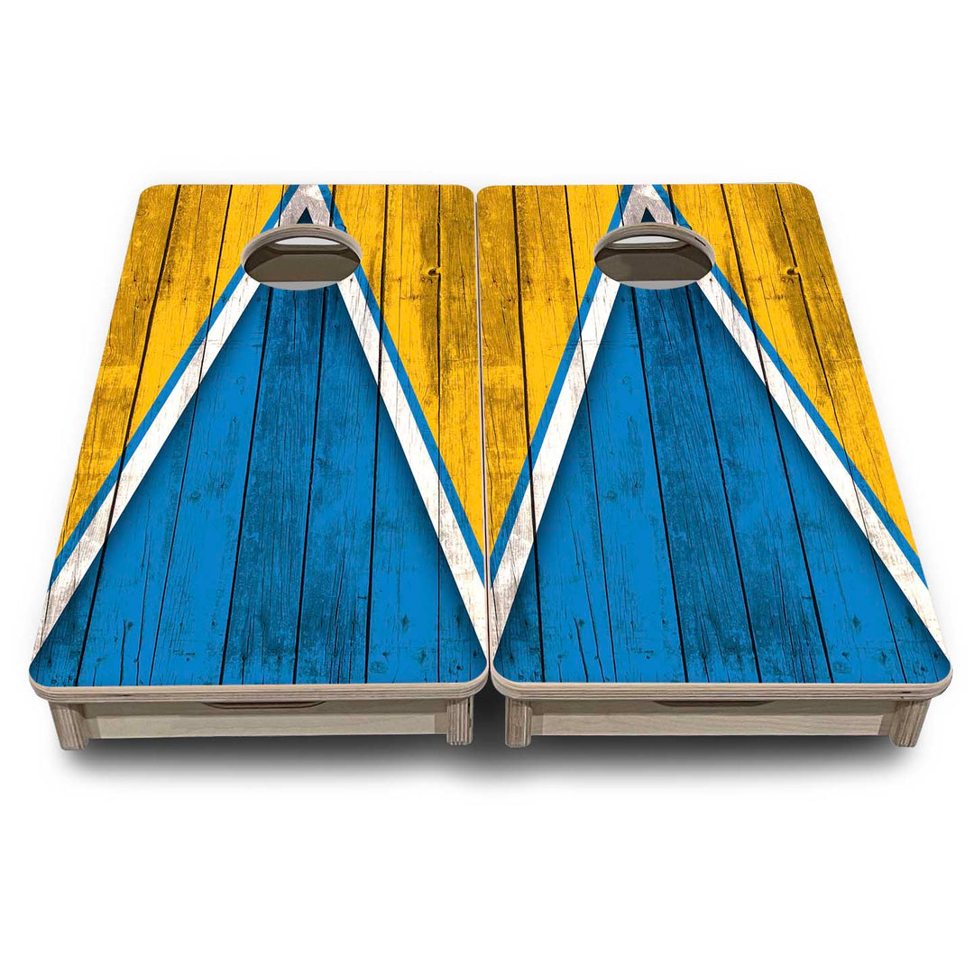 Mini Cornhole Boards - Team Color Triangle