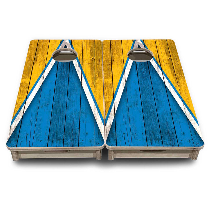Mini Cornhole Boards - Team Color Triangle