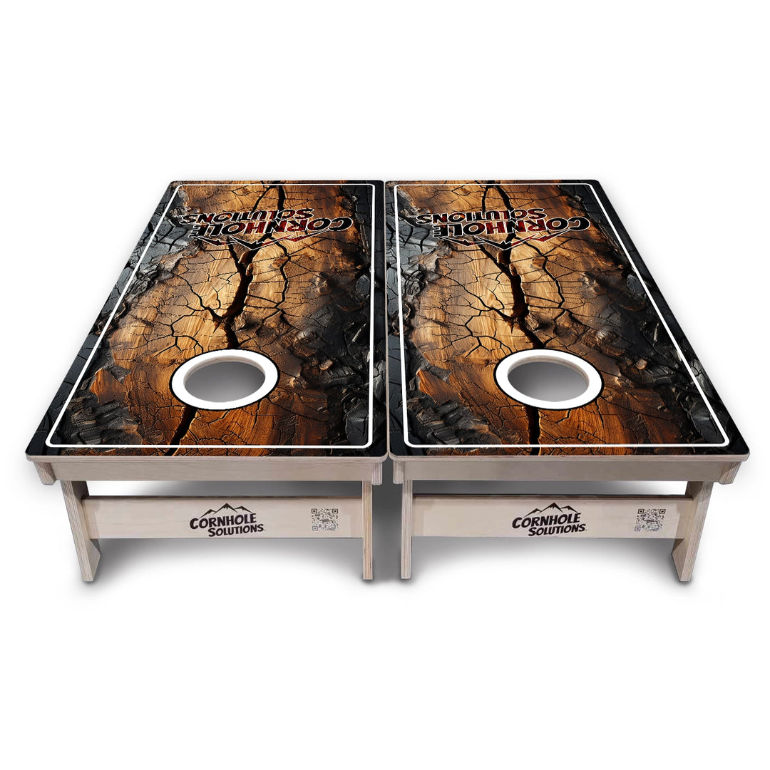 Distressed Live Edge Cornhole Boards – Tournament Series