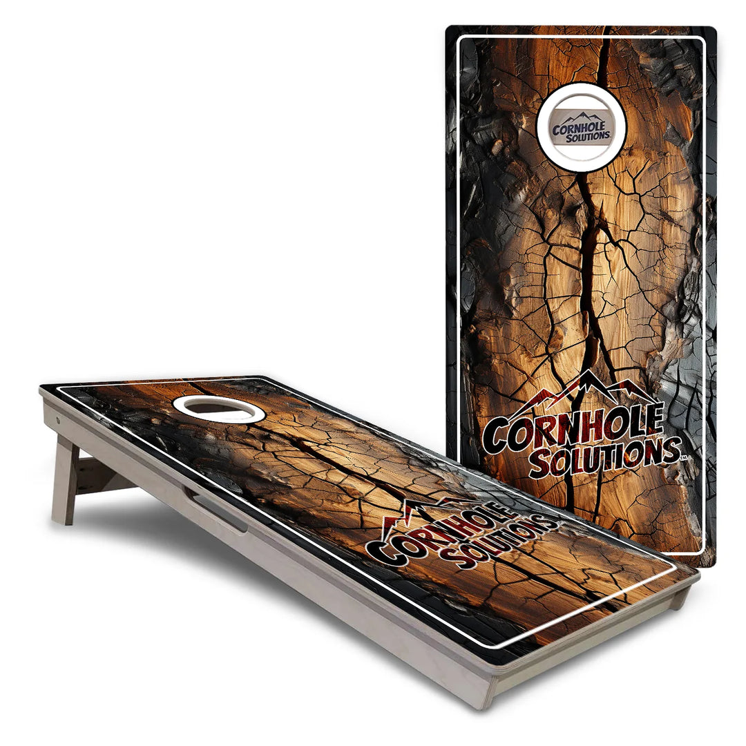 Distressed Live Edge Cornhole Boards – Tournament Series