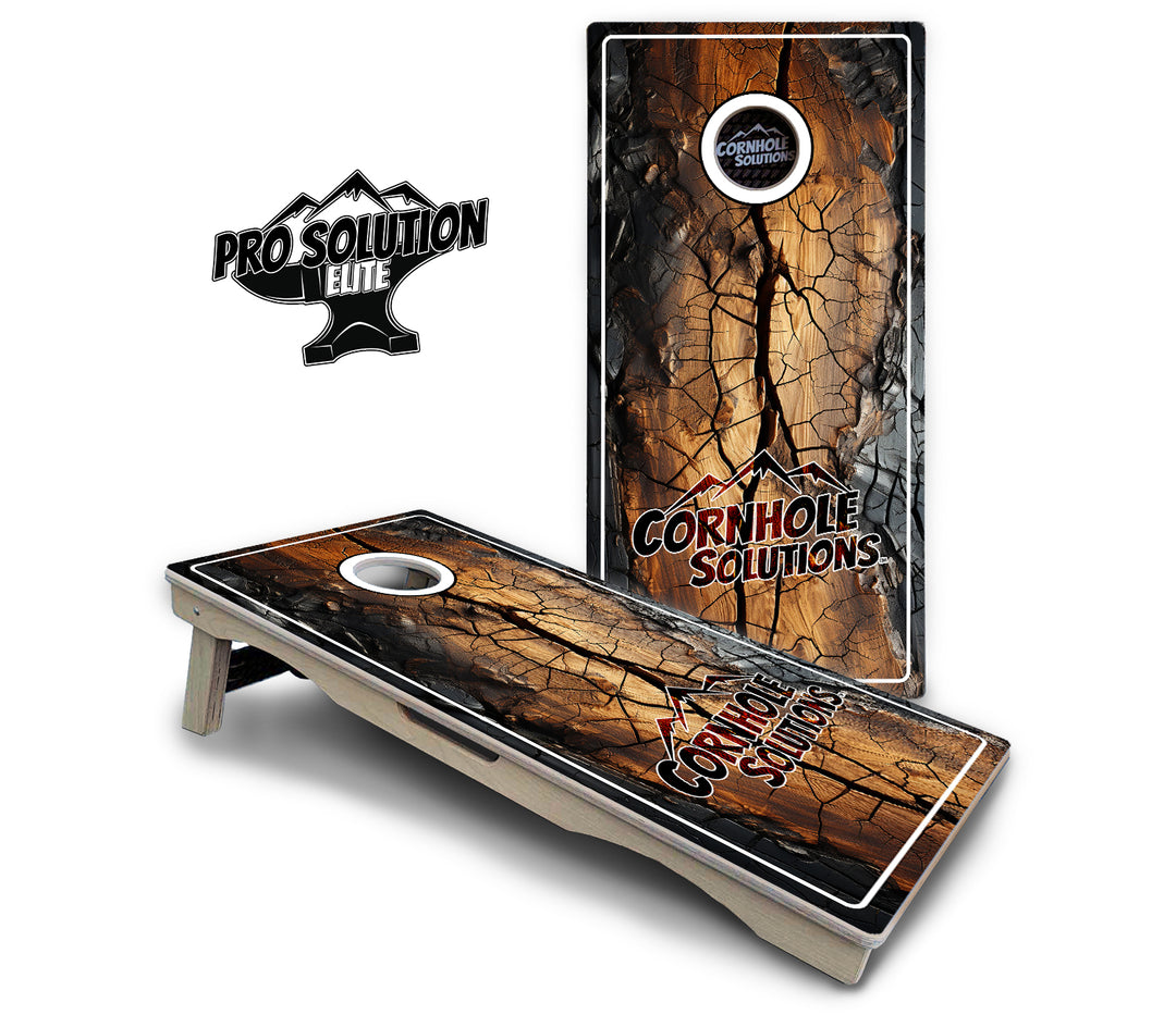 Distressed Live Edge Cornhole Boards - Pro Solution Elite Series