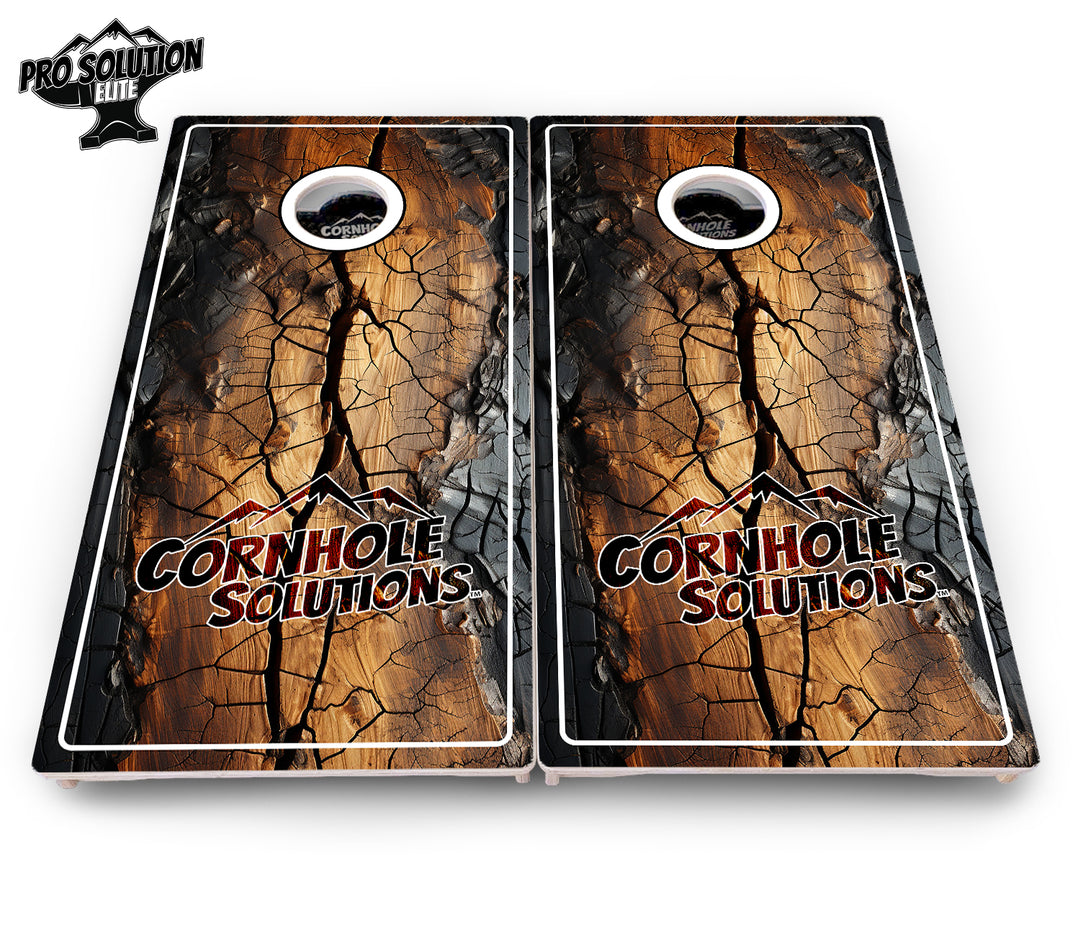 Distressed Live Edge Cornhole Boards - Pro Solution Elite Series