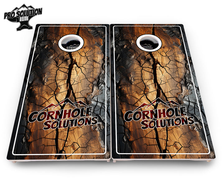 Distressed Live Edge Cornhole Boards - Pro Solution Elite Series
