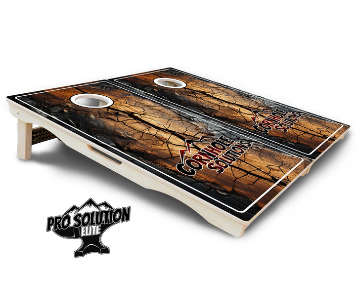 Distressed Live Edge Cornhole Boards - Pro Solution Elite Series