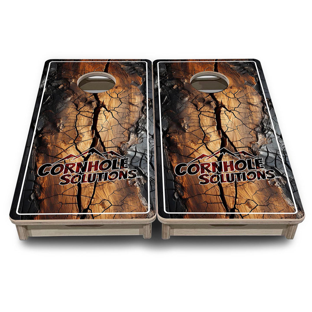 Distressed Live Edge CS Logo - Mini or Vacation Size Cornhole Boards