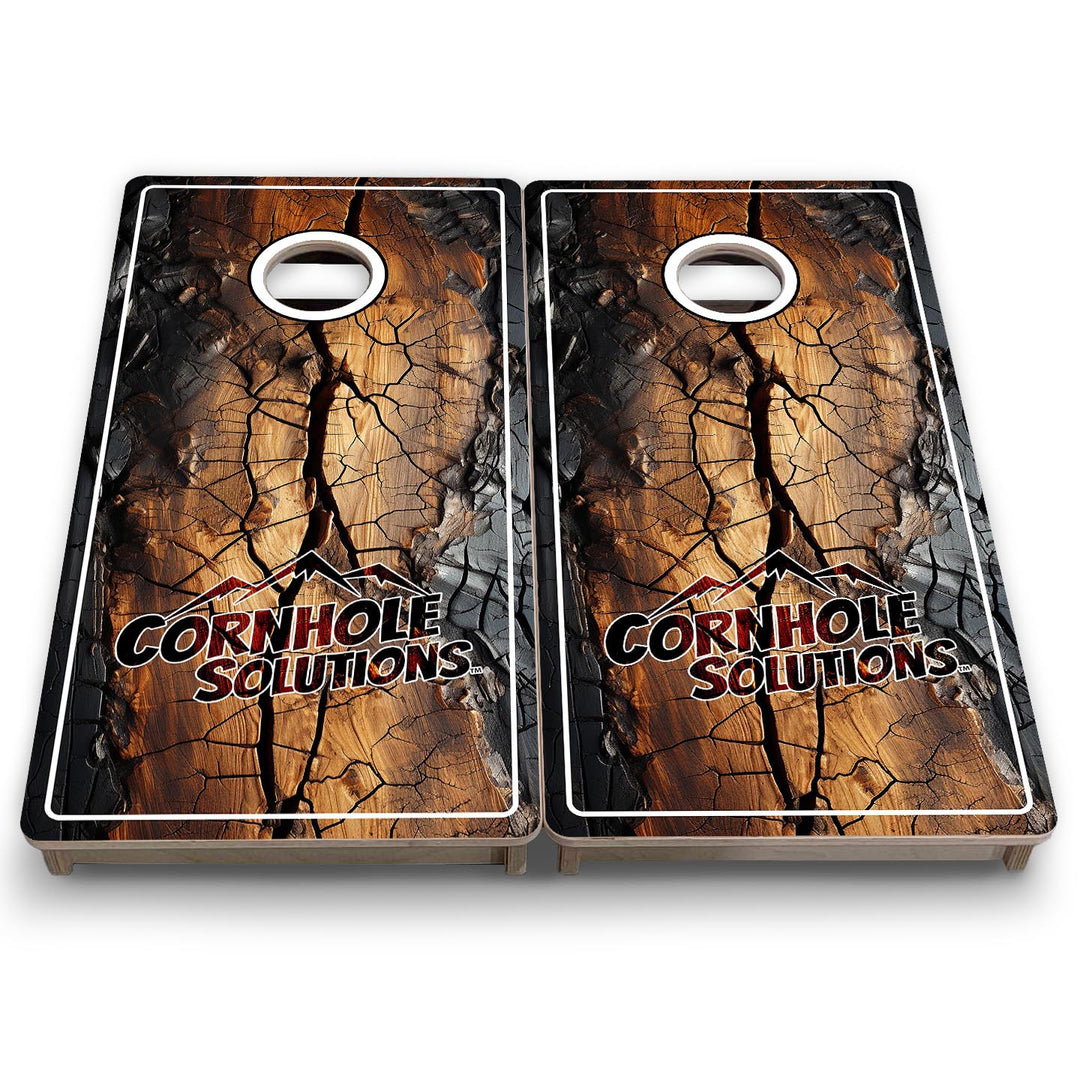 Distressed Live Edge CS Logo - Mini or Vacation Size Cornhole Boards