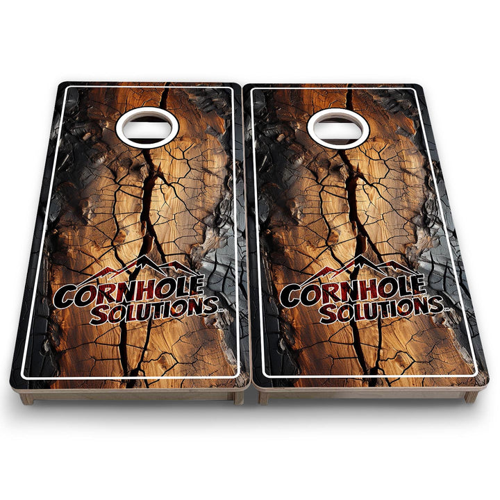 Distressed Live Edge CS Logo - Mini or Vacation Size Cornhole Boards