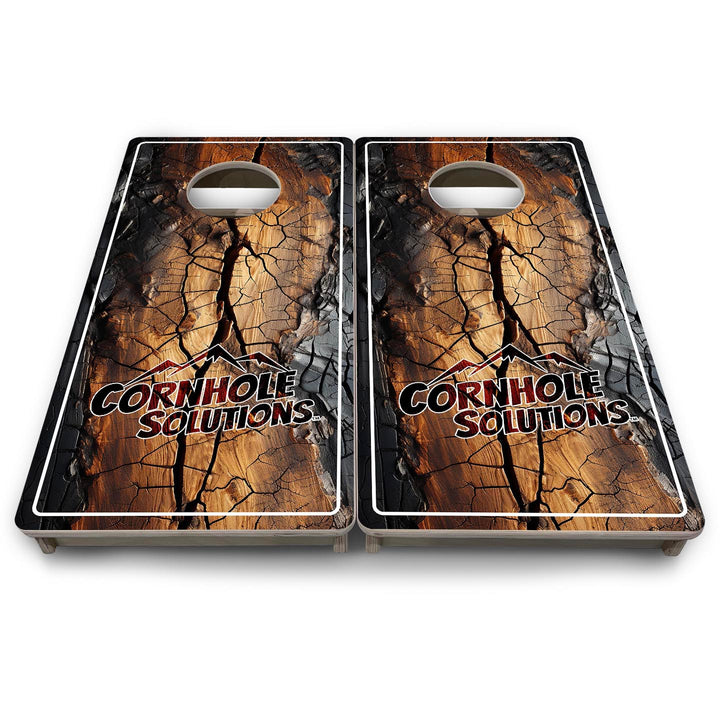 Distressed Live Edge CS Logo - Mini or Vacation Size Cornhole Boards