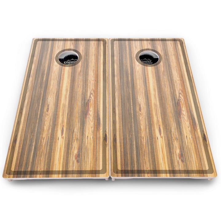 Rustic Mixed Woodgrain Cornhole Boards – Pro Lite or Pro Elite