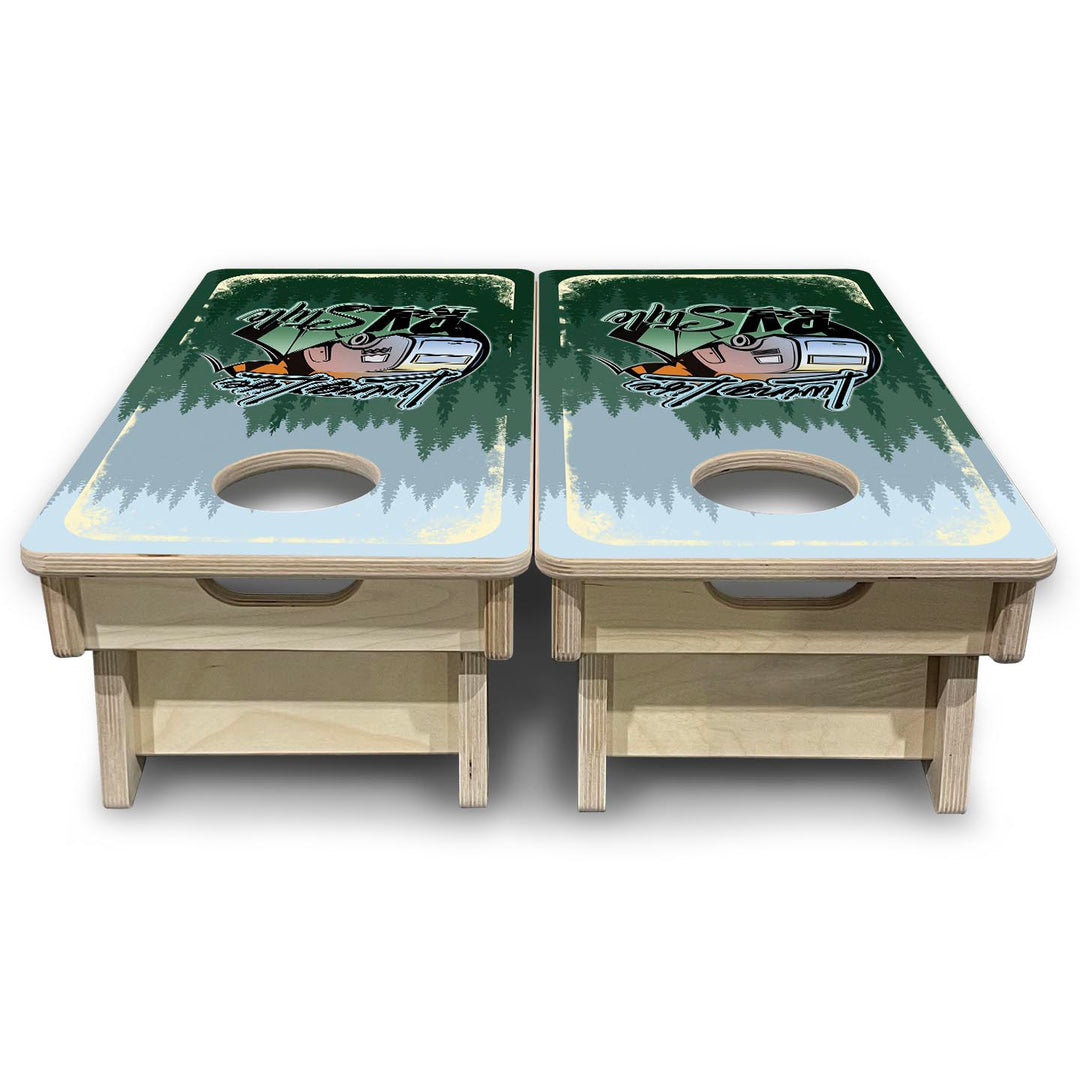 Living Life RV Style - Mini or Vacation Size Cornhole Boards