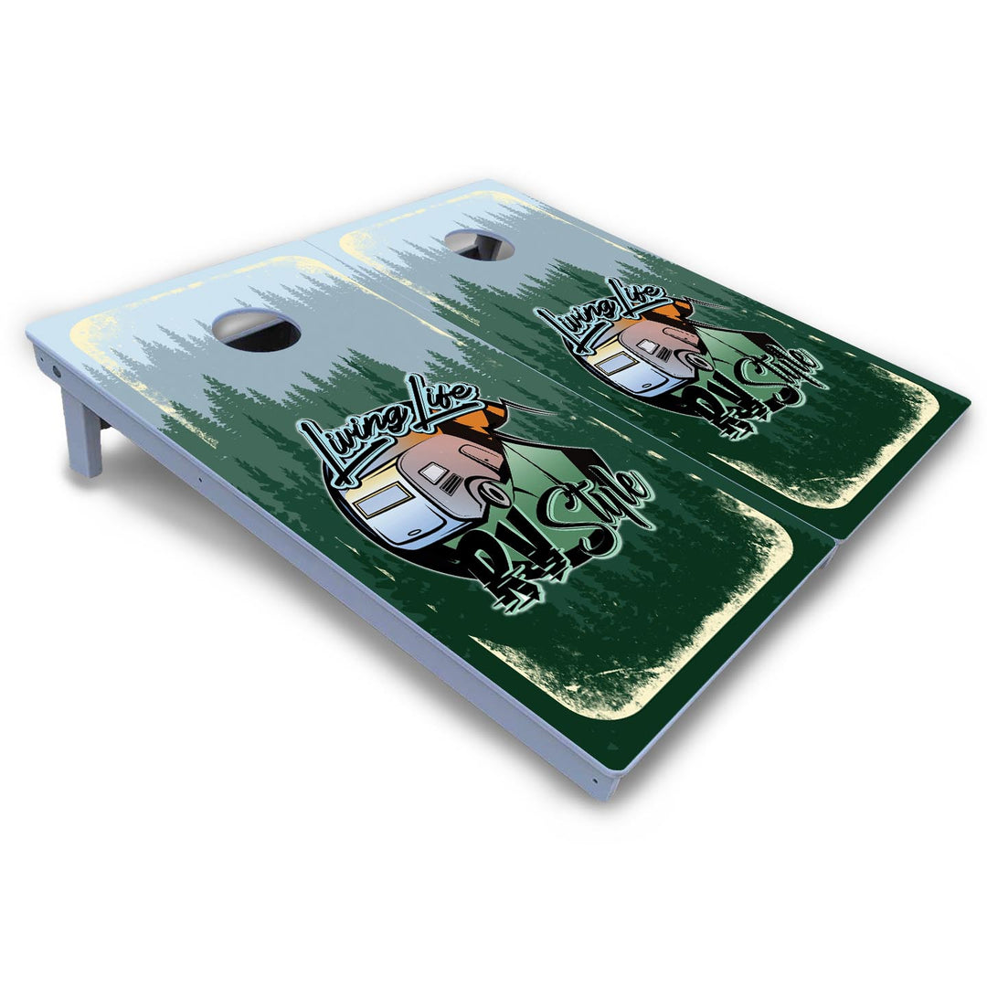 Living Life RV Style Cornhole Boards - All Weather Series