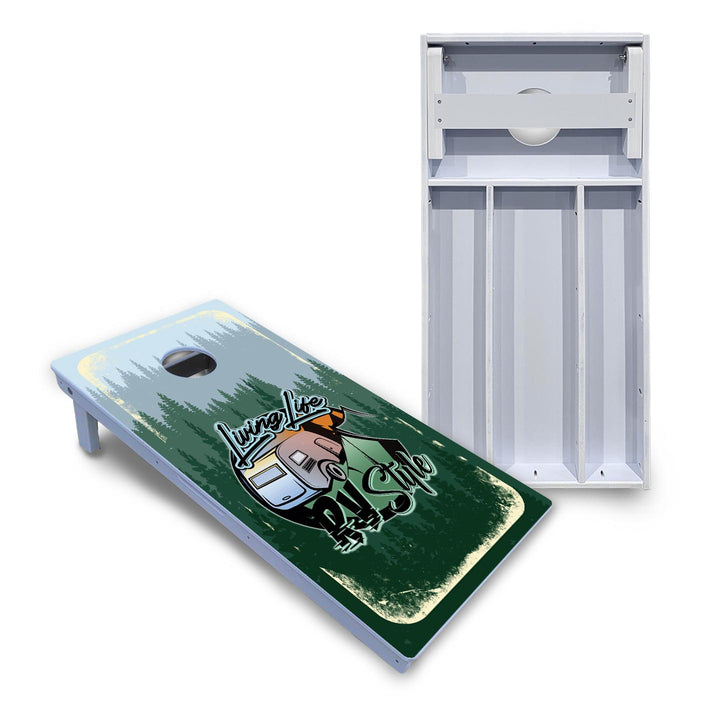 Living Life RV Style Cornhole Boards - All Weather Series