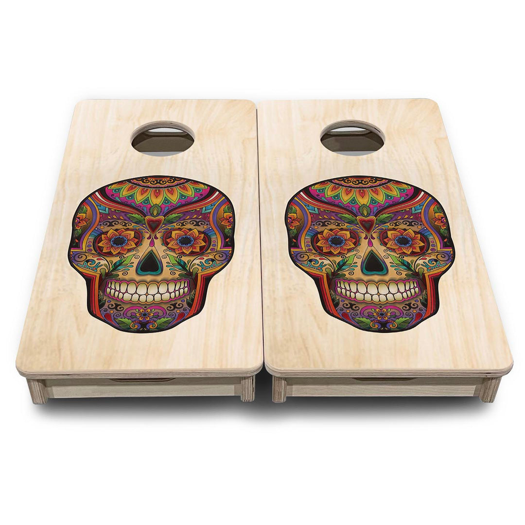 Natural Sugar Skull - Mini or Vacation Size Cornhole Boards