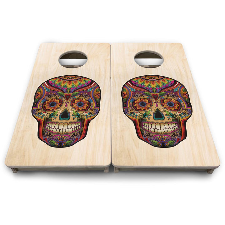 Natural Sugar Skull - Mini or Vacation Size Cornhole Boards
