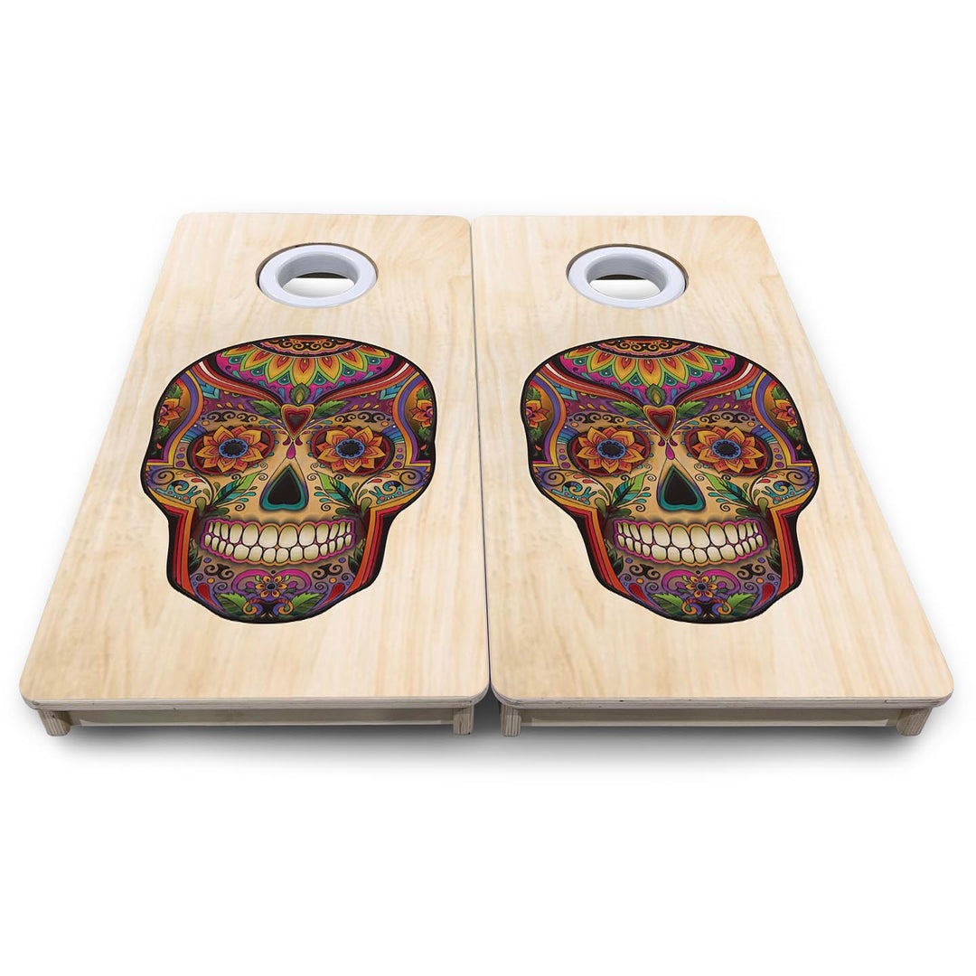Natural Sugar Skull - Mini or Vacation Size Cornhole Boards