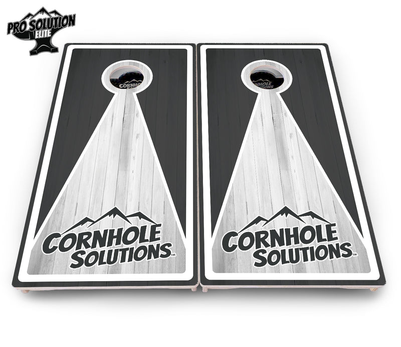 Pro Solution Elite - Keyhole Design Options CS Logo - Professional Tournament Cornhole Boards 3/4" Baltic Birch - Zero Bounce Zero Movement Vertical Interlocking Braces for Extra Weight & Stability +Double Thick Legs +Airmail Blocker