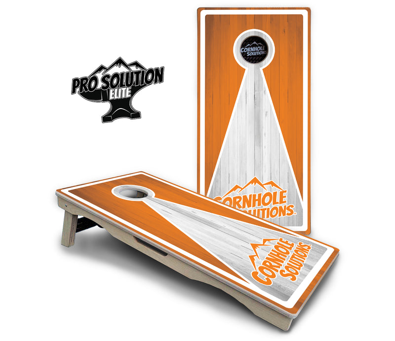 Pro Solution Elite - Keyhole Design Options CS Logo - Professional Tournament Cornhole Boards 3/4" Baltic Birch - Zero Bounce Zero Movement Vertical Interlocking Braces for Extra Weight & Stability +Double Thick Legs +Airmail Blocker