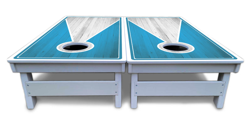 Waterproof - Keyhole Design Options - All Weather Boards "Outdoor Solution" 18mm(3/4")Direct UV Printed - Regulation 2' by 4' Cornhole Boards (Set of 2 Boards) Double Thick Legs, with Leg Brace & Dual Support Braces!