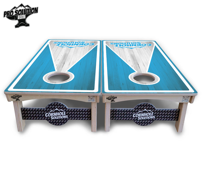 Pro Solution Elite - Keyhole Design Options CS Logo - Professional Tournament Cornhole Boards 3/4" Baltic Birch - Zero Bounce Zero Movement Vertical Interlocking Braces for Extra Weight & Stability +Double Thick Legs +Airmail Blocker