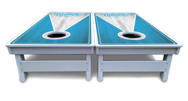 Waterproof - Keyhole CS Logo Design Options - All Weather Boards "Outdoor Solution" 18mm(3/4")Direct UV Printed - Regulation 2' by 4' Cornhole Boards (Set of 2 Boards) Double Thick Legs, with Leg Brace & Dual Support Braces!