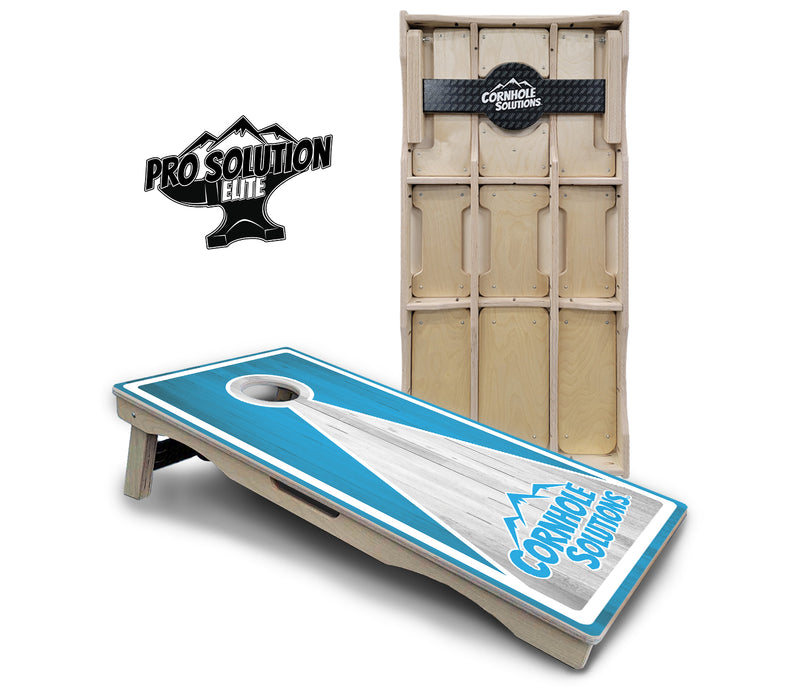 Pro Solution Elite - Keyhole Design Options CS Logo - Professional Tournament Cornhole Boards 3/4" Baltic Birch - Zero Bounce Zero Movement Vertical Interlocking Braces for Extra Weight & Stability +Double Thick Legs +Airmail Blocker