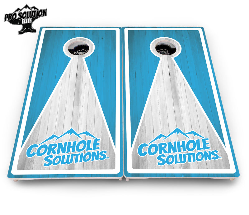 Pro Solution Elite - Keyhole Design Options CS Logo - Professional Tournament Cornhole Boards 3/4" Baltic Birch - Zero Bounce Zero Movement Vertical Interlocking Braces for Extra Weight & Stability +Double Thick Legs +Airmail Blocker