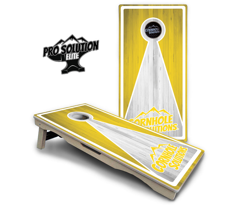 Pro Solution Elite - Keyhole Design Options CS Logo - Professional Tournament Cornhole Boards 3/4" Baltic Birch - Zero Bounce Zero Movement Vertical Interlocking Braces for Extra Weight & Stability +Double Thick Legs +Airmail Blocker