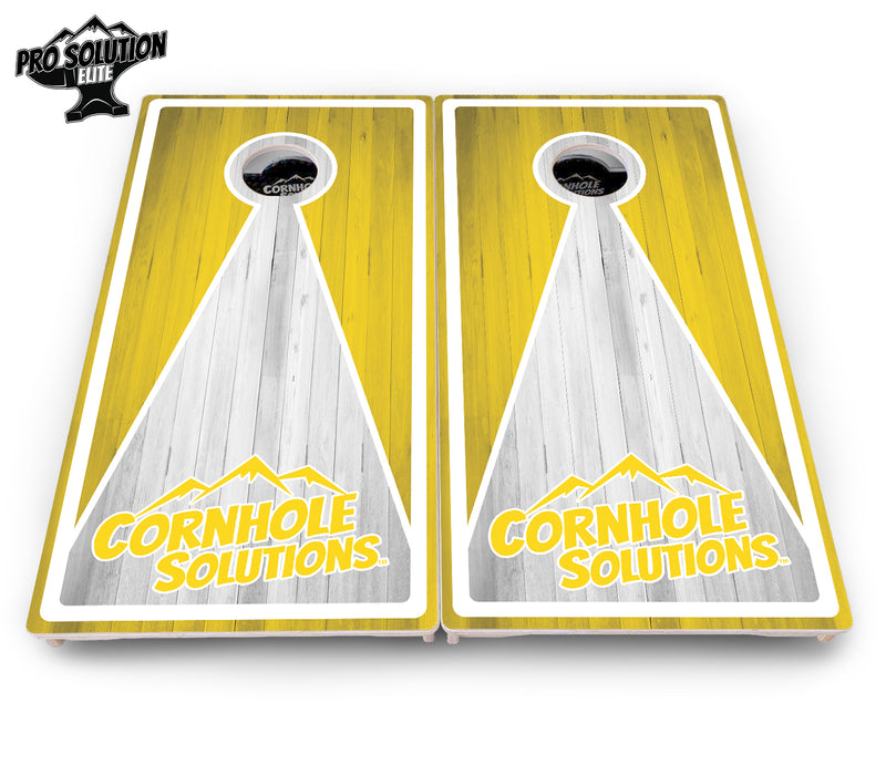 Pro Solution Elite - Keyhole Design Options CS Logo - Professional Tournament Cornhole Boards 3/4" Baltic Birch - Zero Bounce Zero Movement Vertical Interlocking Braces for Extra Weight & Stability +Double Thick Legs +Airmail Blocker