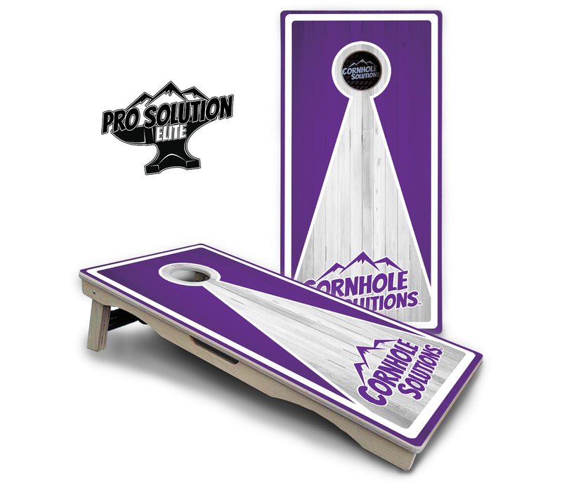 Pro Solution Elite - Keyhole Design Options CS Logo - Professional Tournament Cornhole Boards 3/4" Baltic Birch - Zero Bounce Zero Movement Vertical Interlocking Braces for Extra Weight & Stability +Double Thick Legs +Airmail Blocker