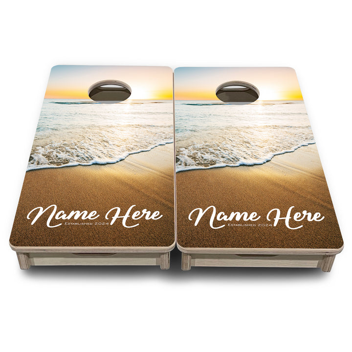Mini Cornhole Boards - Beach Sunset
