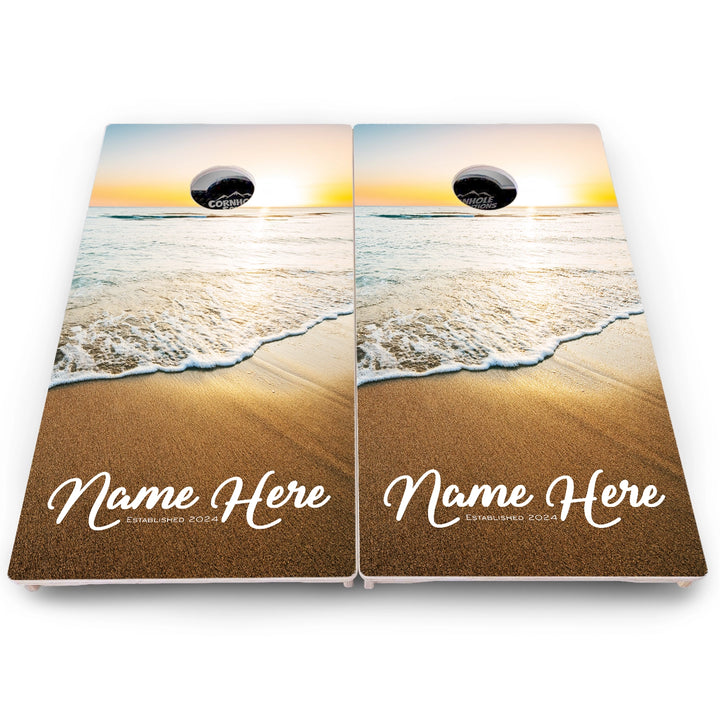 Ocean Sunset Cornhole Boards – Pro Lite or Pro Elite