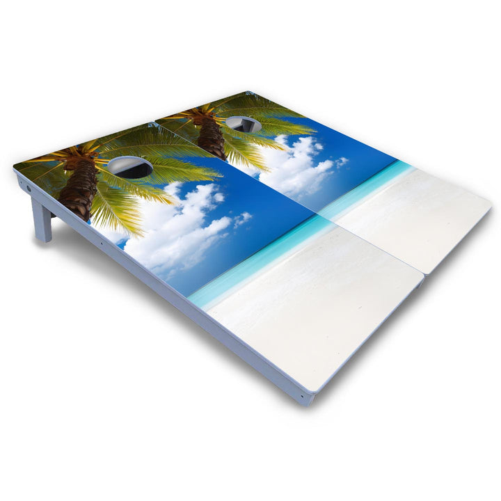 Beach Palm Tree Cornhole Boards - All Weather Series