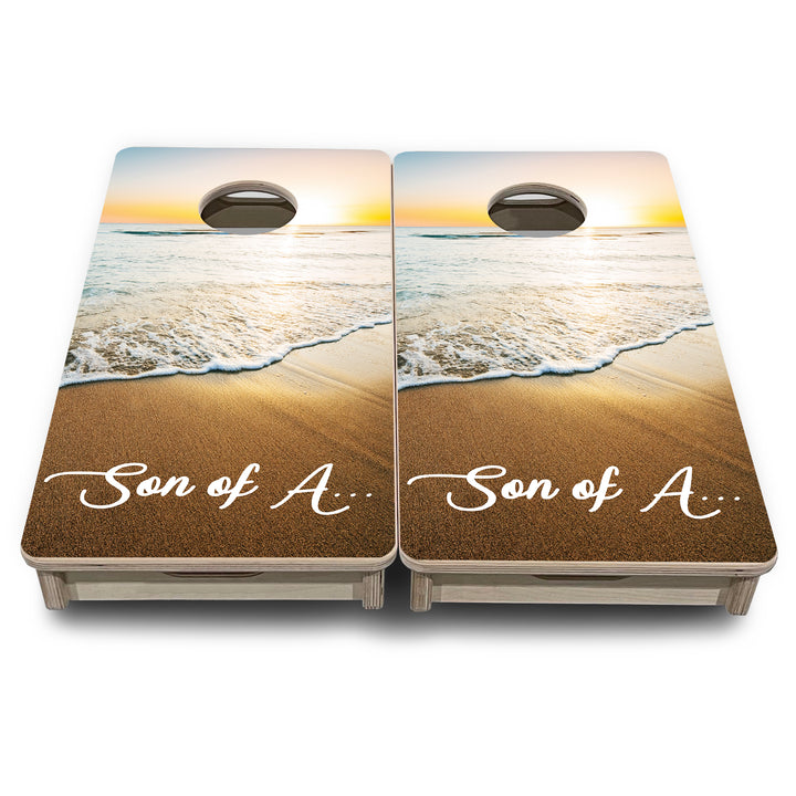 Mini Cornhole Boards - Beach Sunset
