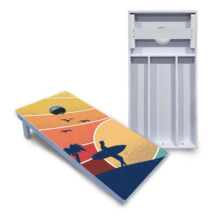 Retro Beach Cornhole Boards - All Weather Series