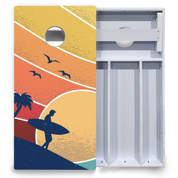 Retro Beach Cornhole Boards - All Weather Series
